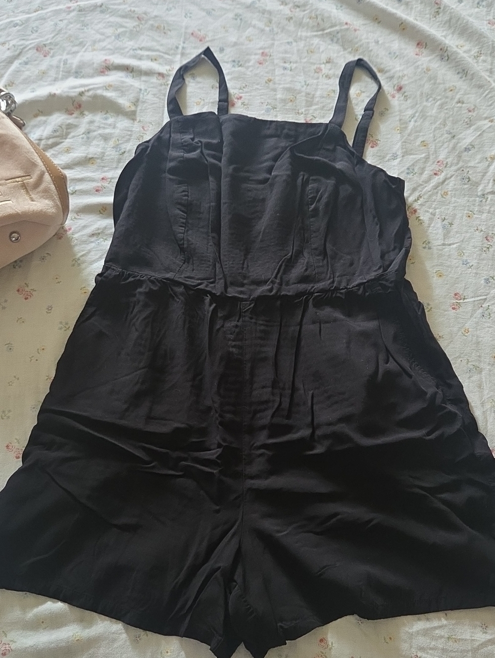 Old Navy Black Sleeveless Romper PETITE with Adjustable Straps